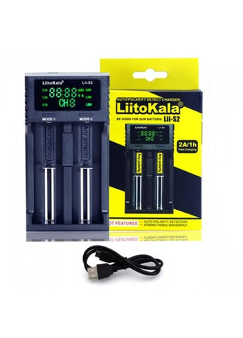 Зарядное устройство Lii-S2 для 2x аккумуляторов 18650, 26650, 21700, AAA Li-Ion, LiFePO4, NiMH продажа LiitoKala (323485967)