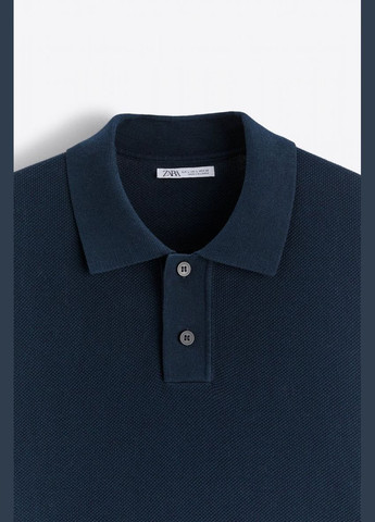 Темно-синяя футболка-футболка поло для мужчин Zara