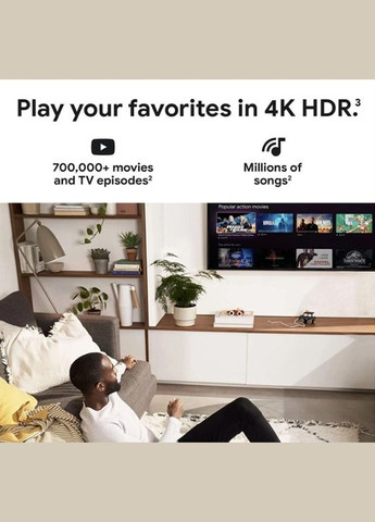 Приставка Chromecast with TV 4K white Google (277232937)