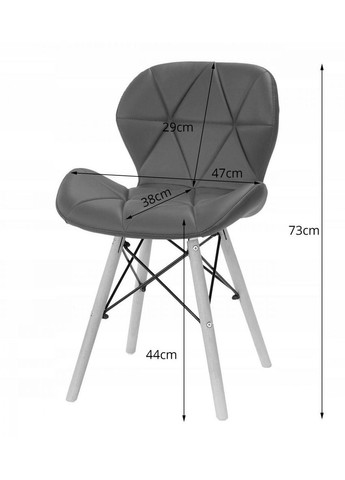 Обідній комплект круглий стіл 80 білий + 4 стільця LAGO black екошкіра Jumi (346529201)