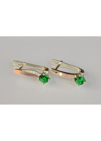 Срібні сережки з золотими пластинами Silver Style (367113158)