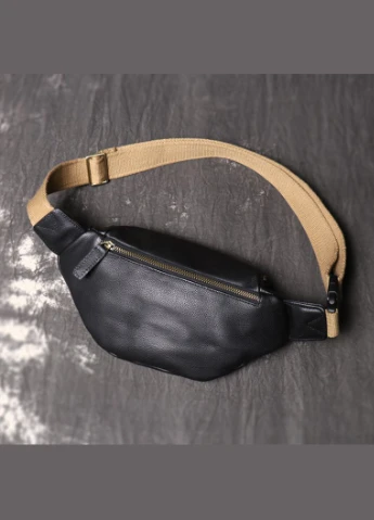 Мужская кожаная сумка бананка на грудь, поясная сумка-бананка No Brand (329444771)