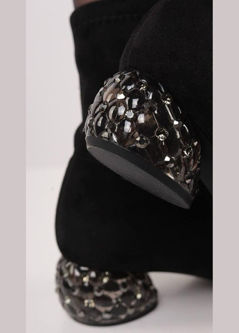 Чорні демісезонна ботильони жіночі чорні замшеві No Brand Демісезонні