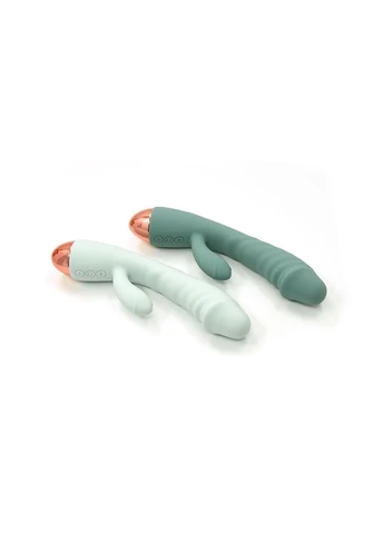 Рельефный вибратор с клиторальным отростком Velvet Lure. бирюзовый, 20.5 х 4 см Sweet Em (383096612)