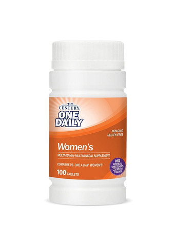 Витамины и минералы One Daily Womens, 100 таблеток 21st Century (293420008)