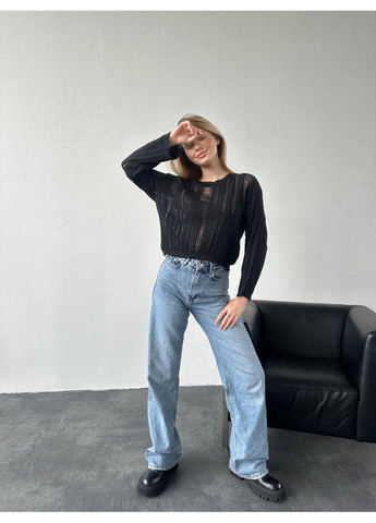 Легкий жіночий светр чорного кольору 34140 Fashion (353308223)