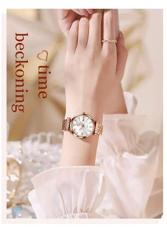 5536 Rose White — класичний жіночий годинник на подарунок Olevs (358651019)