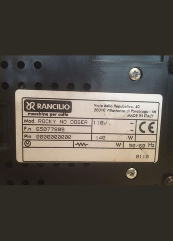 Кофемолка HSD-ROC-SD Rocky Espresso Coffee Италия Rancilio (292132723)