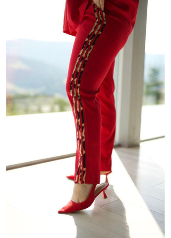 Костюм деловой, тройка: "Лео- лампасы" с лео втавками мод ВДЖВ-1032, красный, 56-58 No Brand (355469664)