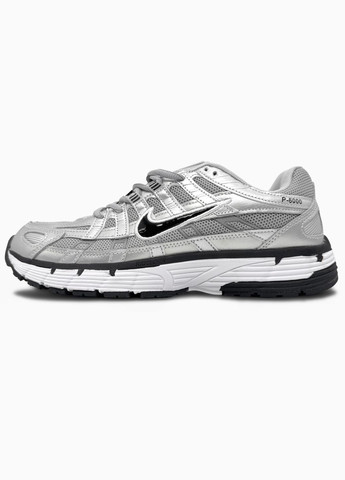 Срібні Осінні кросівки чоловічі і жіночі nike p6000 white silver black | найк р6000 білі No Brand