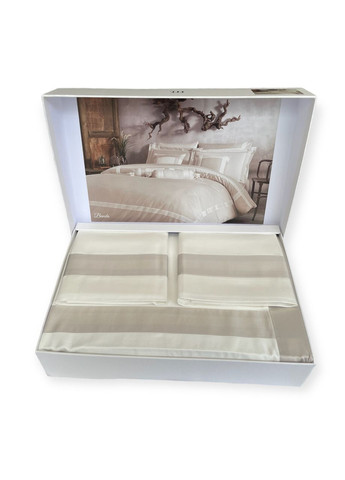 Комплект постельного белья Banda K.Beyaz Bej сатин люкс 220-200 см Tivolyo Home (321999776)