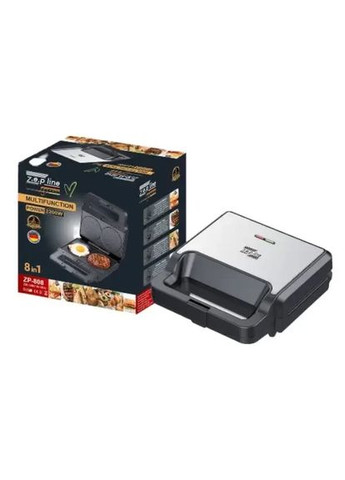 Мультимейкер горішниця гриль 8в1 2200W Потужний електрогриль зі змінними пластинами ZP-808 Zepline (323608382)