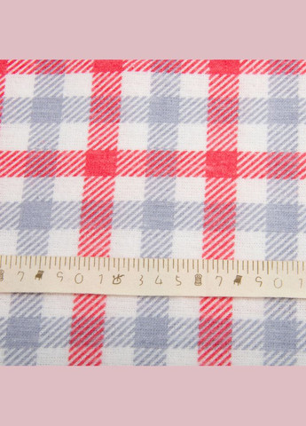 Тканина фланель сорочкова, 150 см, 160 г/м2, сіро-червона IDEIA (308211218)