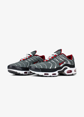 Серые всесезонные кроссовки мужские nike air max tn plus silver red gray | найк аир макс тн плюс серые красные No Brand