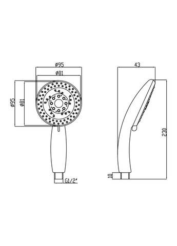 Лійка для ручного душу Лейки Niagara 14 95 мм округла LDNIA14CRM35465 Chrome LIDZ 000 00 (346492207)