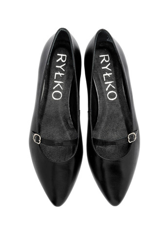 Женские балетки Rylko | чёрные натуральная кожа (299810047)