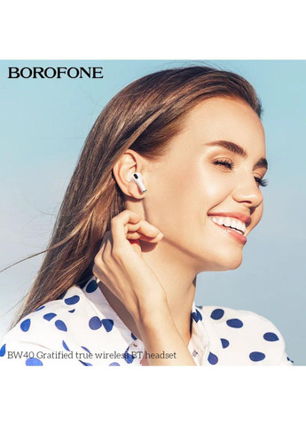 Навушники BW40 Gratified true wireless BT headset Frost Moon Silver Borofone (353497597)