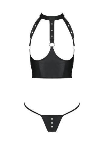 Чорний демісезонний genevia set with open bra black l/xl - Passion