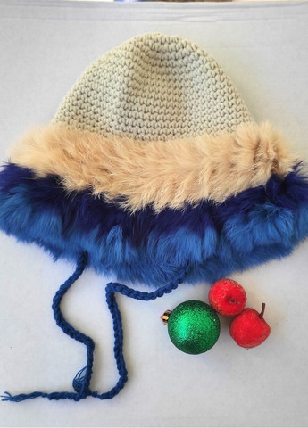 з Штучним Хутром та зав’язками, в'язана тепла шапка 55-59 см No Brand Жіноча Зимова Шапка (361075562)