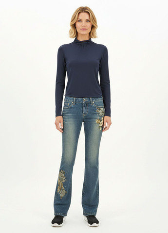 Женские винтажные клешеные джинсы S-1363 Синий Tantra - (363261706)