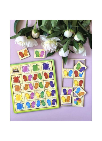 Деревянный пазл-сортер "Бабочки" (ПСФ106) PSF106 изучение цветов Ubumblebees (372495707)