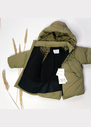 Оливковая (хаки) зимняя куртка 98 см. хаки артикул л349. Zara