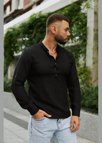 Черная праздничный, повседневный, вечерний, кэжуал рубашка Intruder