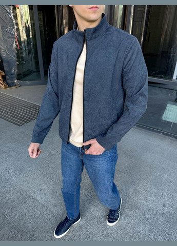 Серая демисезонная стильная вельветовая куртка в мелкий рубчик Vakko