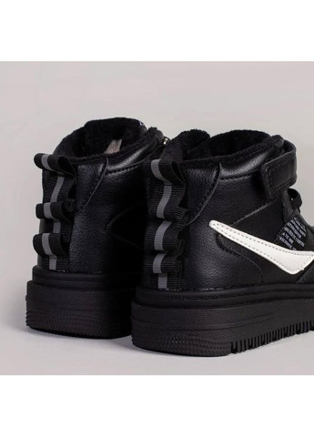 Черные осенние детские зимние ботинки для мальчика черные (3270-2) 34 Канарейка