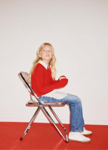 Джемпер шкільний підлітковий червоний, 146-152 см Zara (300860389)