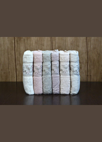 Набір бамбукових рушників 30х50 см Ronesans, кухонні 6 шт. Pupilla пудровий