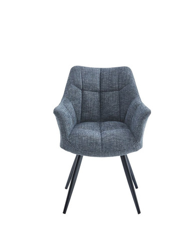 Cтілець STEFAN Чорний каркас / Темно-сіра тканина Intarsio (372178873)