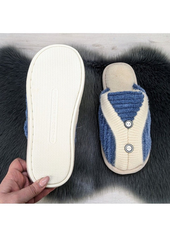 Голубые тапочки домашние теплые Fashion