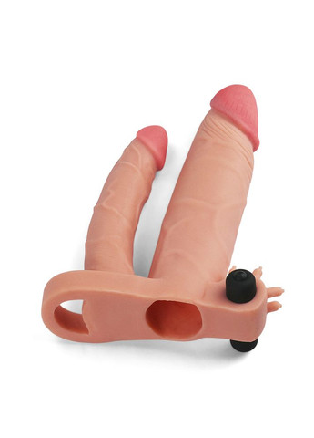 Насадка на член Pleasure X Tender Vibrating Double Penis Sleeve Add 1 CherryLove Lovetoy (282960615)