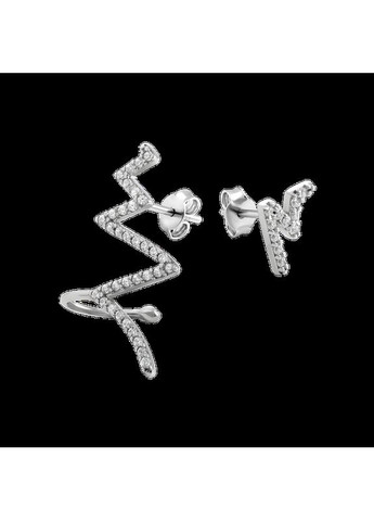 Серебряные серьги с аметистом и фианитами. Каштан (342334870)