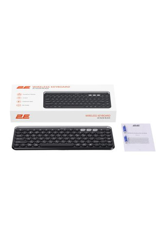 Клавіатура (-KS250WBK_UA) 2E KS250 Wireless USB/Bluetooth UA Black (357491085)