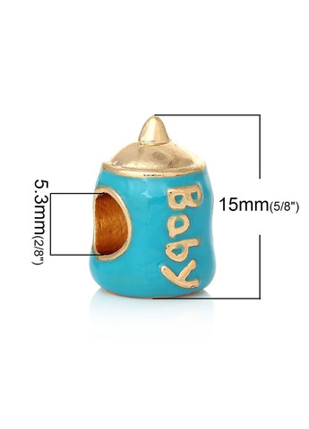 Намистина Пляшечка " Baby ", Цинковий сплав, Пандора, Колір: золото, 15 mm x 11 мм, Отвір: 5.3 мм Finding (316248503)