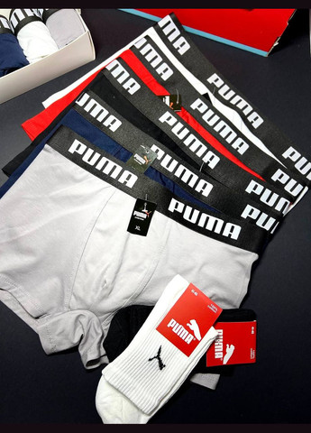 Чоловічі боксери Пума - 3 шт | Труси чоловічі | Бавовняні чоловічі труси No Brand (333706067)