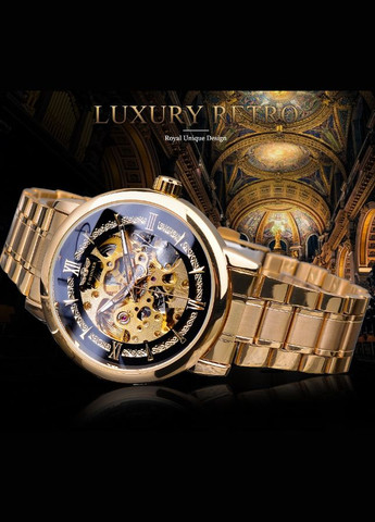 Чоловічий механічний годинник Skeleton з відкритим механізмом Winner (334729452)