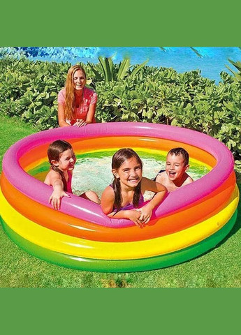 Дитячий надувний басейн 56441 «Веселка», 168 х 46 см Intex (298578374)