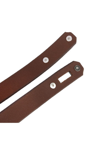 Ремінь жіночий вузький коричневий шкіряний -2031 із темною пряжкою (110 см) JK (330574303)