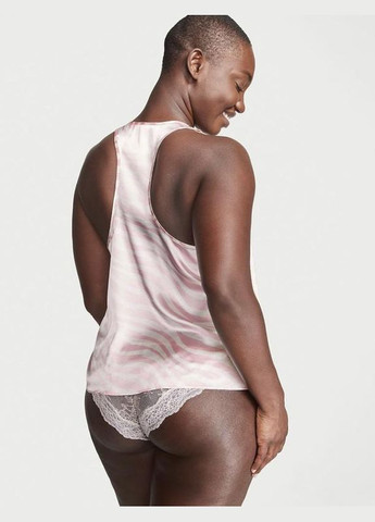 Розовая всесезон пижама сатиновая satin racerback шортики+маечка l светло розовая Victoria's Secret