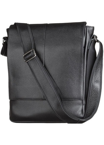 Шкіряна сумка крос боді чоловіча месенджер через плече чорна 00860 Shvigel (329196585)
