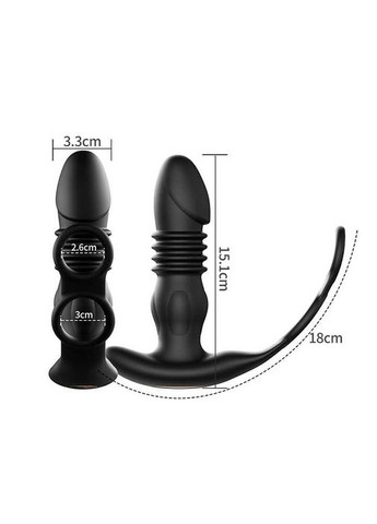 Смарт анальний вібратор, масажер простати з ерекційними кільцями на пініс і поступальними рухами No Brand (366817689)