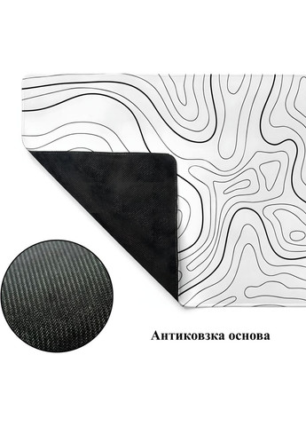 Игровая поверхность 800 x 300 x 2 мм коврик с прошитыми краями и антискользящим основанием white No Brand (371690377)