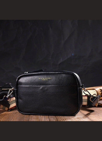 Отличная женская сумка на плечо из натуральной кожи 22123 Черная Vintage (329151014)