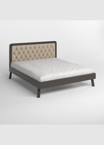 Двуспальная деревянная кровать Токио (RAL9011)/Аляска 23 (Бежевый) 180х190 см (MBG-4896) Mebigrand (368283063)