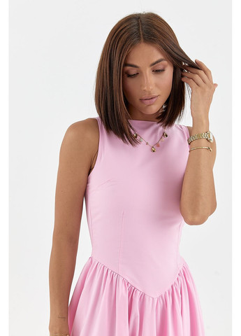 Розовое откровенный пышное платье с корсетным верхом - молочный цвет Lurex