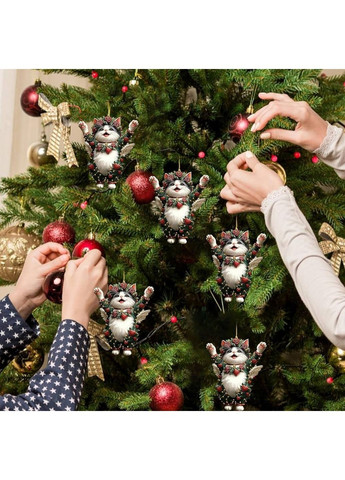 Мила акрилова ялинкова прикраса «Різвяний Любокіт Святковий» — витончена прикраса окраса вашої ялинки, дому, офісу, 2D (плоска) No Brand (370625882)