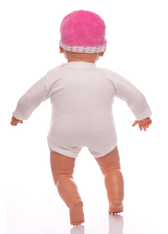 Рожевий зимній чоловічок з шапочкою для дівчинки велюр з метеликом рожевий 56 см (29913) BABYKROHA